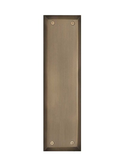 New York Push Plate In Highlighted Antique.